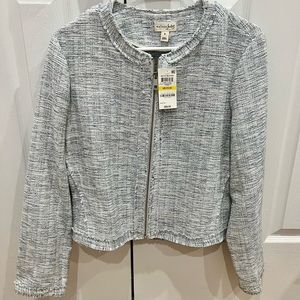 NWT MAISON JULES SKY BLUE TWEED BLAZER IN SIZE MEDIUM